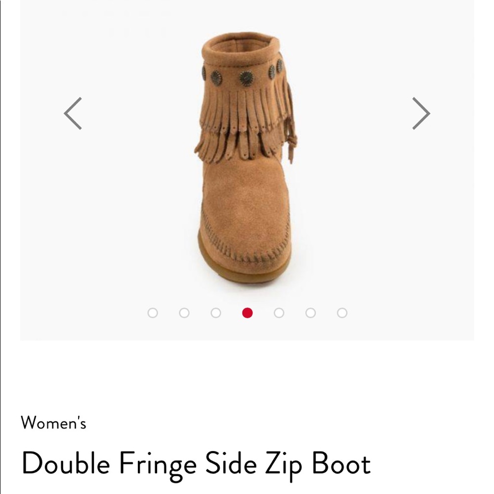 NWOT Minnetonka Double Fringe Side Zip Boot